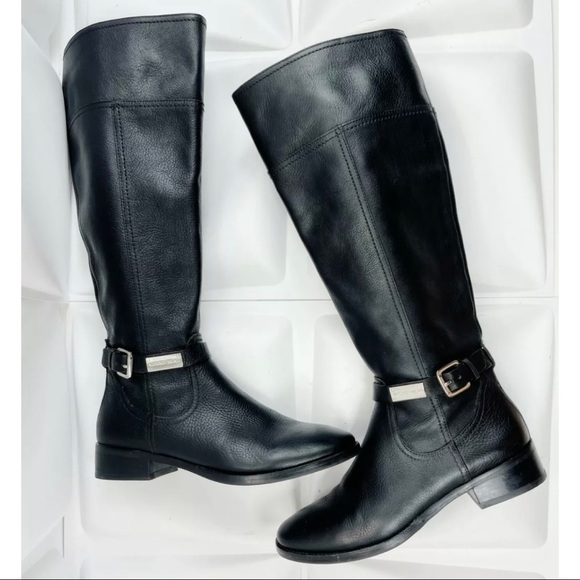 Antonio Melani Womens Sz 6M 6 Black Leather Buckle Riding Boots - Picture 12 of 13